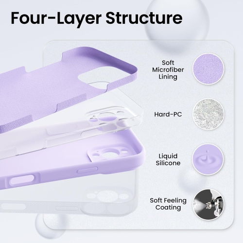 ORNARTO Compatible avec l'étui pour iPhone 16 Pro Max avec 2 protecteurs d'écran, étui antichoc en gel de caoutchouc de silicone liquide, étui pour