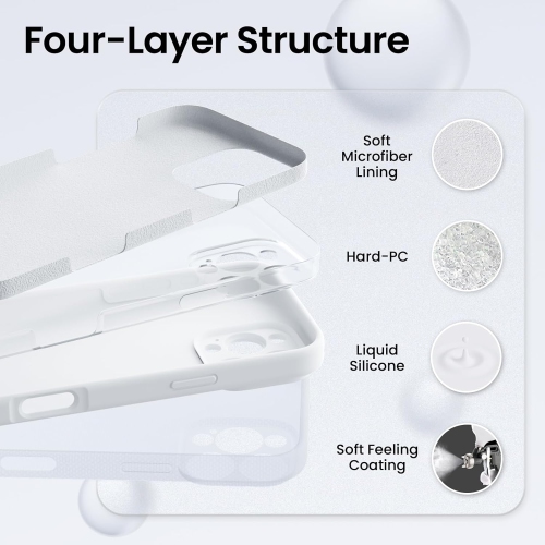 ORNARTO compatible avec l'étui iPhone 16 Pro Max avec 2 protecteurs d'écran, étui en caoutchouc de silicone liquide antichoc, étui de protection