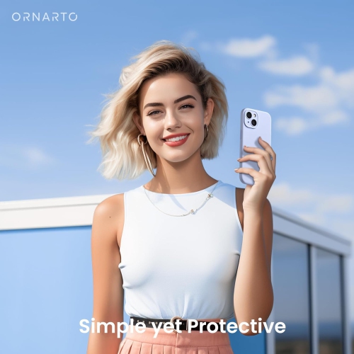 ORNARTO Designed for iPhone 15 Case with 2X Screen Protector, Liquid Silicone Gel Rubber Cover [Upgraded Camera Protection], Shockproof Protective