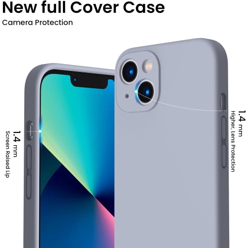 ORNARTO Compatible with iPhone 13 Case 6.1 inch, with 2 x Screen Protector, Liquid Silicone Gel Rubber Cover [Full Body] Shockproof Protective Phone