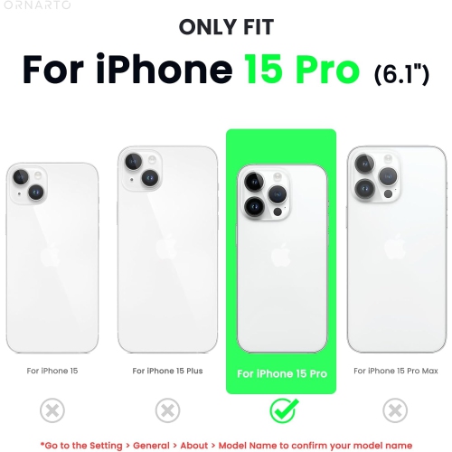 ORNARTO Compatible with iPhone 15 Pro Case, with 2 x Screen Protector Liquid Silicone Gel Rubber Cover [Full Body] Shockproof Protective Phone Case