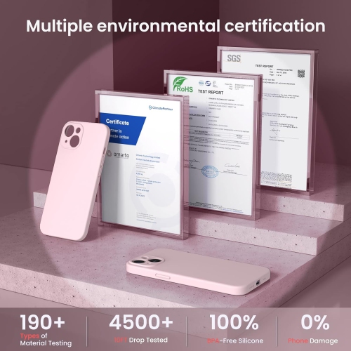 ORNARTO compatible avec l'étui iPhone 14, avec 2 protecteurs d'écran en caoutchouc de gel de silicone liquide [Full Body], étui protecteur antichoc