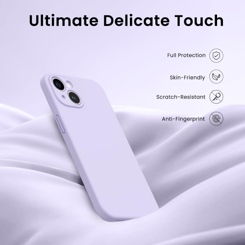 ORNARTO compatible avec l'étui iPhone 14, avec 2 protecteurs d'écran en caoutchouc de gel de silicone liquide [Full Body], étui protecteur antichoc