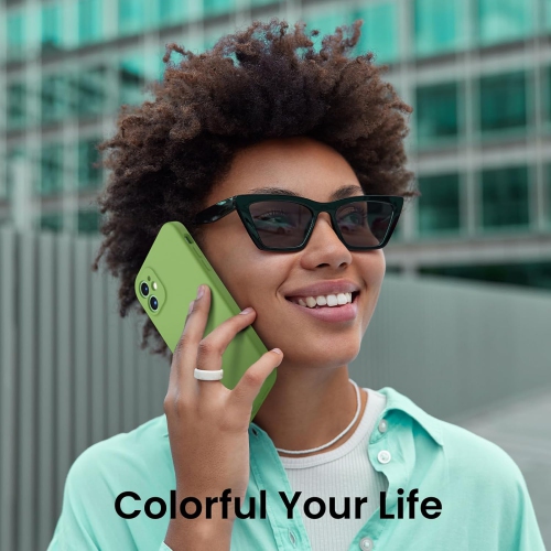 ORNARTO Compatible with iPhone 11 Case 6.1 inch, with 2 x Screen Protector Liquid Silicone Gel Ruber Cover [Square Edge] Shockproof Protective Phone