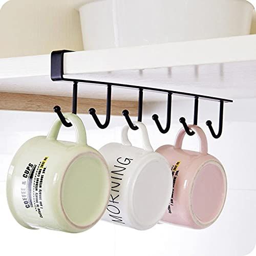 Hooks Storage Hooks Shelf Wardrobe Cabinet Metal Under Shelves Mug Cup Hanger Bathroom Kitchen Hanging Rack Hooks