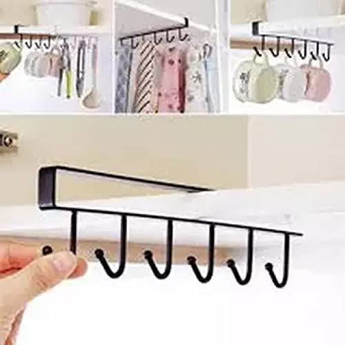 Hooks Storage Hooks Shelf Wardrobe Cabinet Metal Under Shelves Mug Cup Hanger Bathroom Kitchen Hanging Rack Hooks