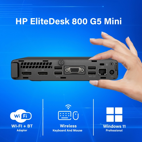 HP EliteDesk 800 G5 Mini Desktop - Intel Core i7 (9th Gen), 32GB Memory, 512GB SSD, Win 11 Pro, Keyboard & Mouse Included by HP - Refurbished condition - Image 6