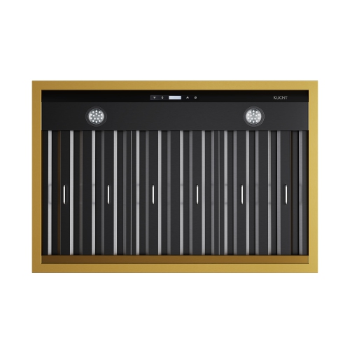 KUCHT Professional 36-inch 600 CFM Wall Mounted Range Hood in Gemstone with Gold Accents