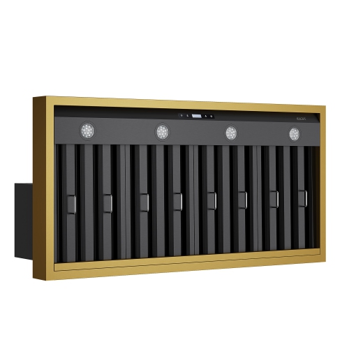 KUCHT Professional 48-inch 800 CFM Wall Mounted Range Hood in Gemstone with Gold Accents