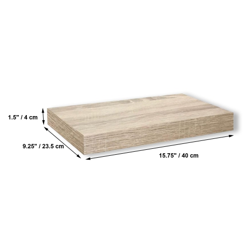 Jessar – Ensemble de 3 tablettes murales flottantes, 15,75 x 9,25 x 1,5 po, naturel