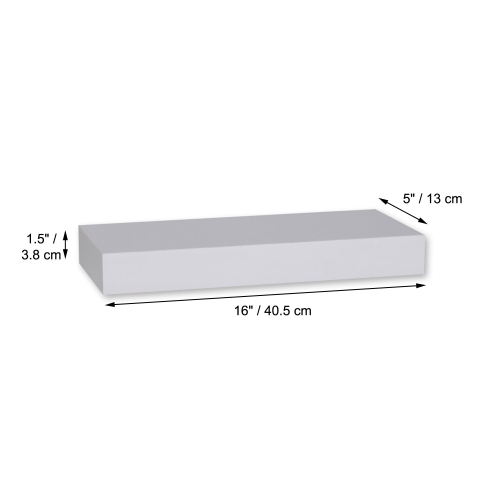 ITY International – Ensemble de 3 tablettes murales flottantes miniatures, 16 x 5,1 x 1,5 po, blanc