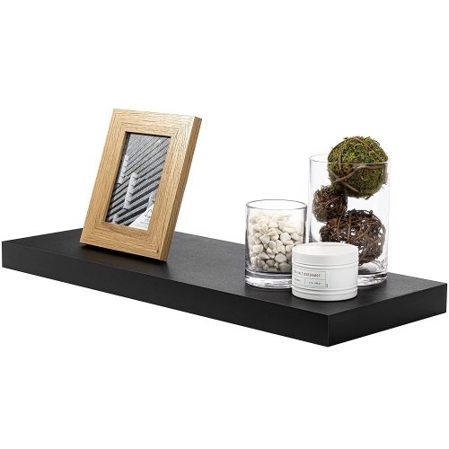 Jessar - Set of 3 Floating Wall Shelves, 31.5" x 9.25" x 1.5", Black