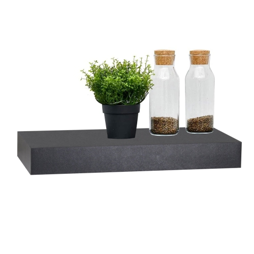 ITY International - Set of 3 Mini Floating Wall Shelf, 16" x 5.1" x 1.5", Black