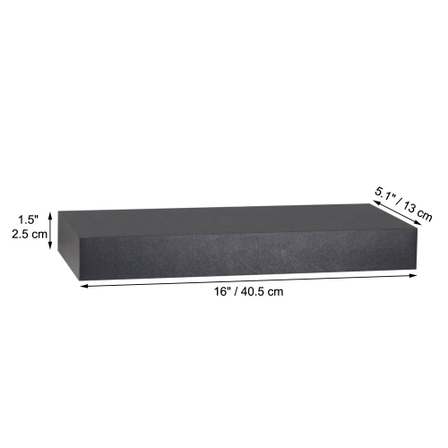ITY International - Set of 3 Mini Floating Wall Shelf, 16" x 5.1" x 1.5", Black