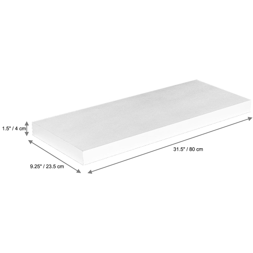 Jessar - Set of 3 Floating Wall Shelves, 31.5" x 9.25" x 1.5", White