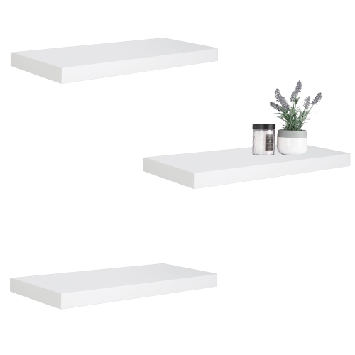 ITY International - Set of 3 Wall Mounted Floating Shelves, 23.6" x 9.25" x 1.5", White