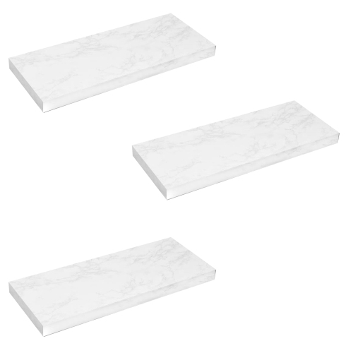 ITY International – Ensemble de 3 tablettes murales flottantes, 31,5 x 9,25 x 1,5 po, marbre blanc