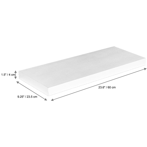 Jessar - Set of 3 Floating Wall Shelves, 23.6" x 9.25" x 1.5", White