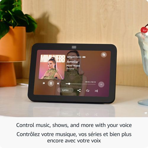 Écran intelligent Echo Show 8 d'Amazon avec son spatial et Alexa - Glacier