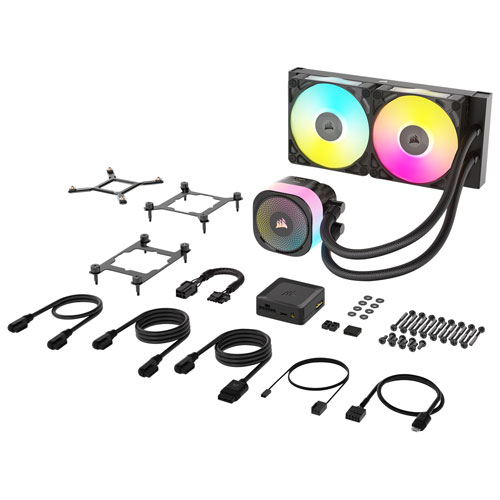 Système de refroidissement liquide de 240 mm RVB pour processeur iCUE LINK Titan RX de Corsair - Noir