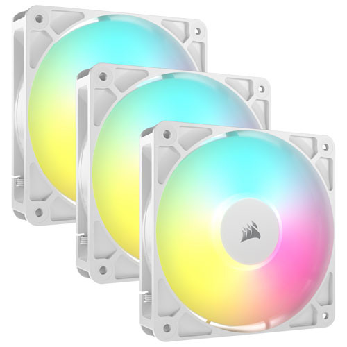 Corsair RS120 ARGB 120mm PWM Triple Case Fan Kit - White