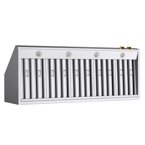 KUCHT Professional 60-inch Ducted Under Cabinet Range Hood in Stainless Steel with Gold Accents and Digital Controls