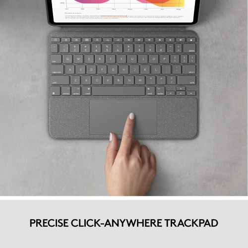 Logitech Combo Touch Keyboard Case with Trackpad for iPad Air 11" - Oxford Grey - Eng