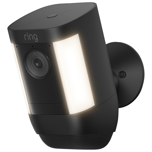 Boîte ouverte - caméra IP sans fil d'extérieur 1080p Spotlight Cam Pro de Ring avec batterie - Noir