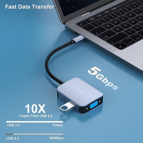 BENFEI 4K HDMI USB-C HUB with Power Delivery/ HDMI/ VGA/ USB 3.0