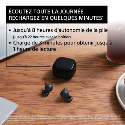 Écouteurs boutons 100 % sans fil LinkBuds Open de Sony - Noir