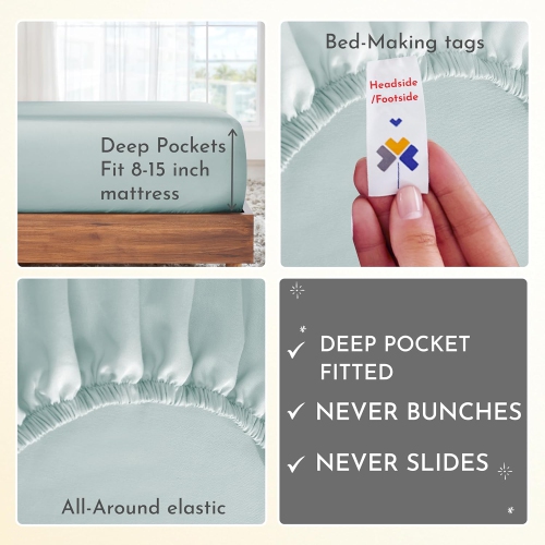 California Design Den Softest 100% Cotton Sheets, Twin Sheets Set, 3 Pc, 400 Thread Count Sateen, Dorm Rooms & Adults, Deep Pocket Sheets, Cooling