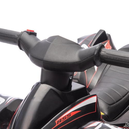 Qaba 6V Kids ATV Quad, 4 Wheeler Battery Powerd Electric Vehicle for Kids with Music, Forward, for Boys Girls Toddlers Ages 2-6 Years, Black