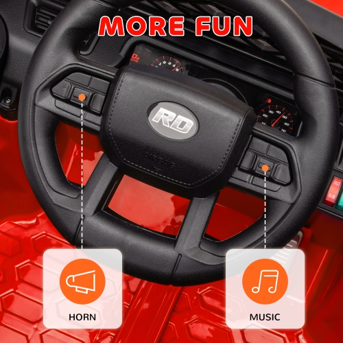 Camion porteur 12 V de Qaba, voiture électrique pour enfants avec télécommande, portes ouvertes, suspension à ressort, 3 vitesses, klaxon USB,