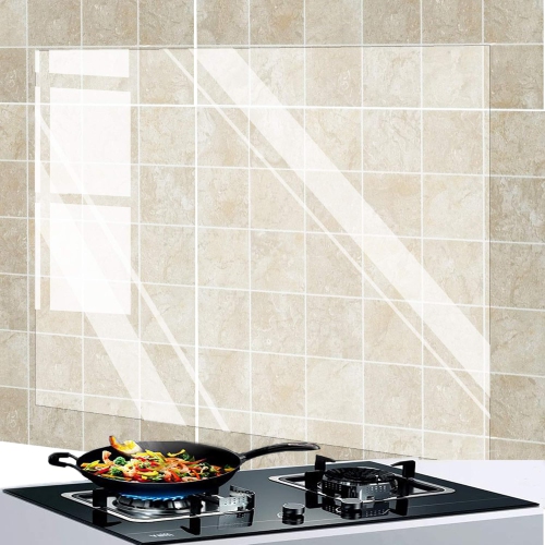 Clear Oil-Proof Kitchen Sticker 1roll Semi-Transparent Film,Kitchen Greaseproof Sticker Clear Wall Renovation Waterproof Wall Sticker, Oil-Proof Wall