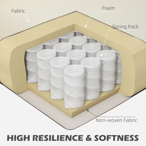 HOMCOM Changeable Sectional Sofa with Chaise Lounge, 111" Modern 4-Seater Couch with Pillows, Wooden Legs, L-Shape Corner Sofa for Living Room, Cream