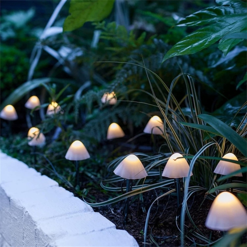 YOULIGHTS  16.5Ft Outdoor Solar Garden Lights Cute Mushroom Shape Decorative Lamp Mushroom Solar String Lights Fairy String Lights for Garden Patio