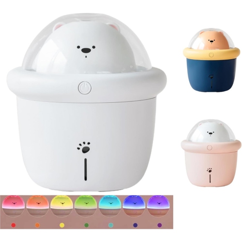 YOULIGHTS Portable Mini Ultrasonic Bear Humidifier, Silent and Auto-off Function, Cute Cool Mist Small Air Humidifier with USB for Bedroom, Home
