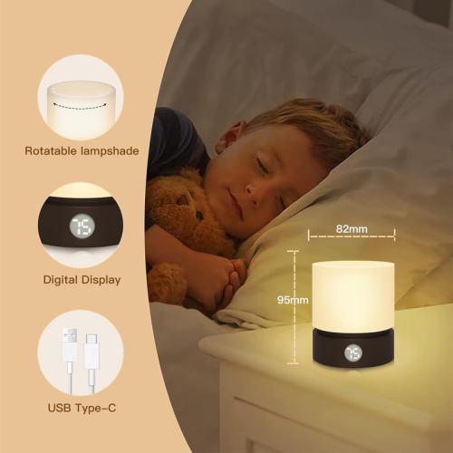 YOULIGHTS Small Table Lamp, Portable Dimmable Night Light with Timer for Kids 3000k Warm Led Light, Small Bedside Lamps for Bedroom Living Room