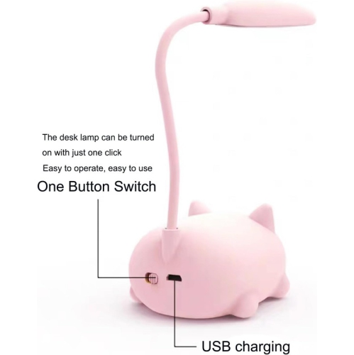 YOULIGHTS LED Table Lamp, Mini Cat Night Light, Portable LED Desk Lamp, Cute Foldable USB Rechargeable Reading Lamp for Bedroom Kids Bedside Study
