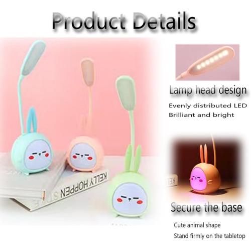 YOULIGHTS Cute Night Light, Portable Mini Rabbit LED Table Lamp, Foldable USB Rechargeable, Suitable for Reading Lamp, Bedroom, Study Room and