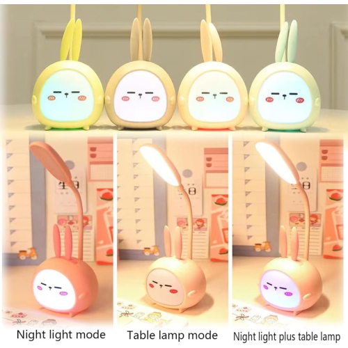 YOULIGHTS Cute Night Light, Portable Mini Rabbit LED Table Lamp, Foldable USB Rechargeable, Suitable for Reading Lamp, Bedroom, Study Room and