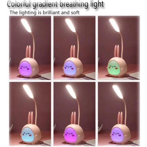 YOULIGHTS Cute Night Light, Portable Mini Rabbit LED Table Lamp, Foldable USB Rechargeable, Suitable for Reading Lamp, Bedroom, Study Room and