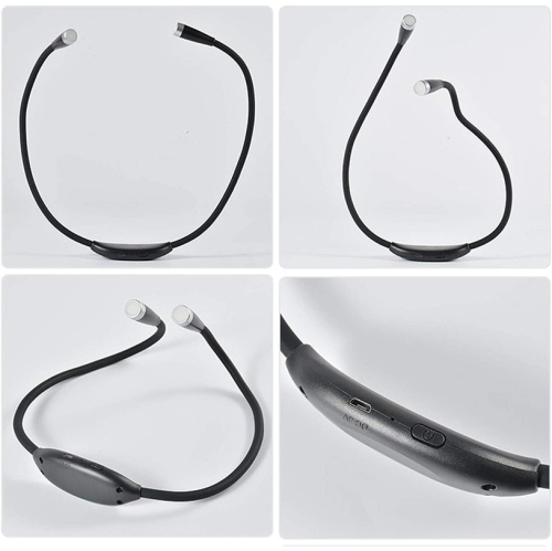 YOULIGHTS LED Neck Light Eye Protection Book Light, Reading Light with 3 Brightness Levels, Rechargeable Bendable Arm, Suitable for Knitting,