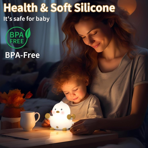 YOULIGHTS Duck Night Light, Cute Light for Kids, Soft Toddler Night Light, 3-Level Dimmable Rechargeable , 30 Minutes Timer Silicone Baby Night