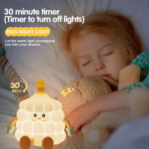 YOULIGHTS Cake Night Light,Cute Lamp, Soft Silicone Touchable Lamp with 30 Minutes Timer & USB,Rechargeable Dimmable Bedside Lamp for Kid Bedroom