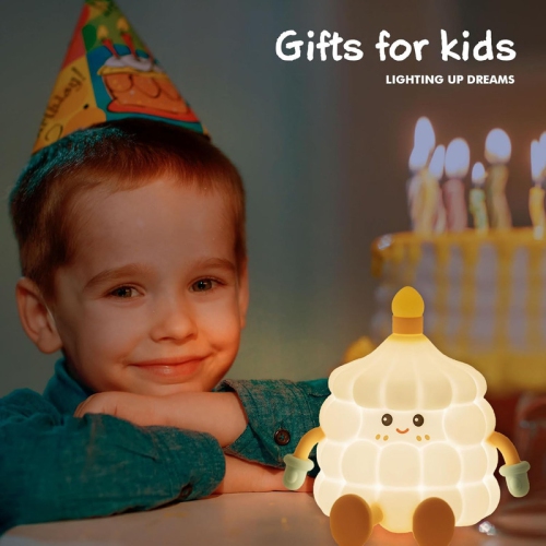 YOULIGHTS Cake Night Light,Cute Lamp, Soft Silicone Touchable Lamp with 30 Minutes Timer & USB,Rechargeable Dimmable Bedside Lamp for Kid Bedroom