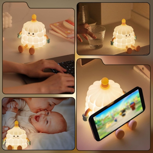 YOULIGHTS Cake Night Light,Cute Lamp, Soft Silicone Touchable Lamp with 30 Minutes Timer & USB,Rechargeable Dimmable Bedside Lamp for Kid Bedroom