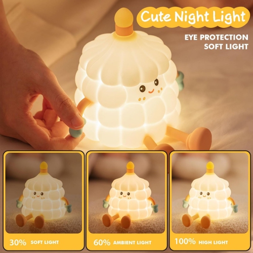 YOULIGHTS Cake Night Light,Cute Lamp, Soft Silicone Touchable Lamp with 30 Minutes Timer & USB,Rechargeable Dimmable Bedside Lamp for Kid Bedroom