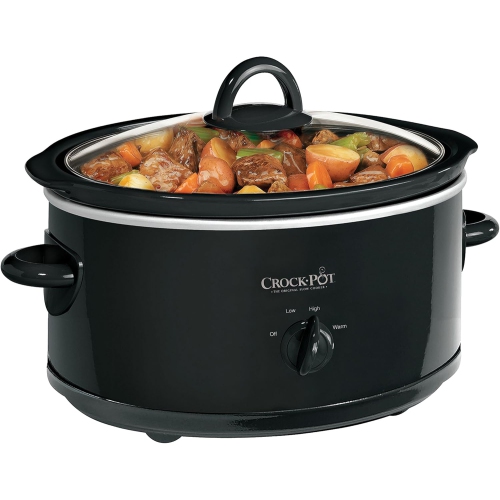 Crock-Pot Manual 7 Qt Oval Slow Cooker, Black