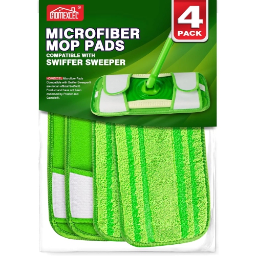 HOMEXCEL Microfiber Mop Pads Compatible with Swiffer Sweeper Mops, Reusable and Machine Washable Floor Mop Pad Refills, Mop Head Replacements for